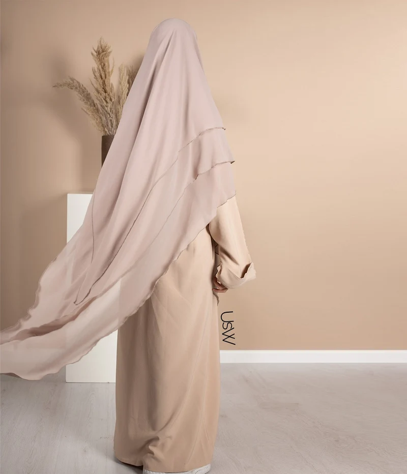 Triple Diamond Khimar Chiffon - Nerz