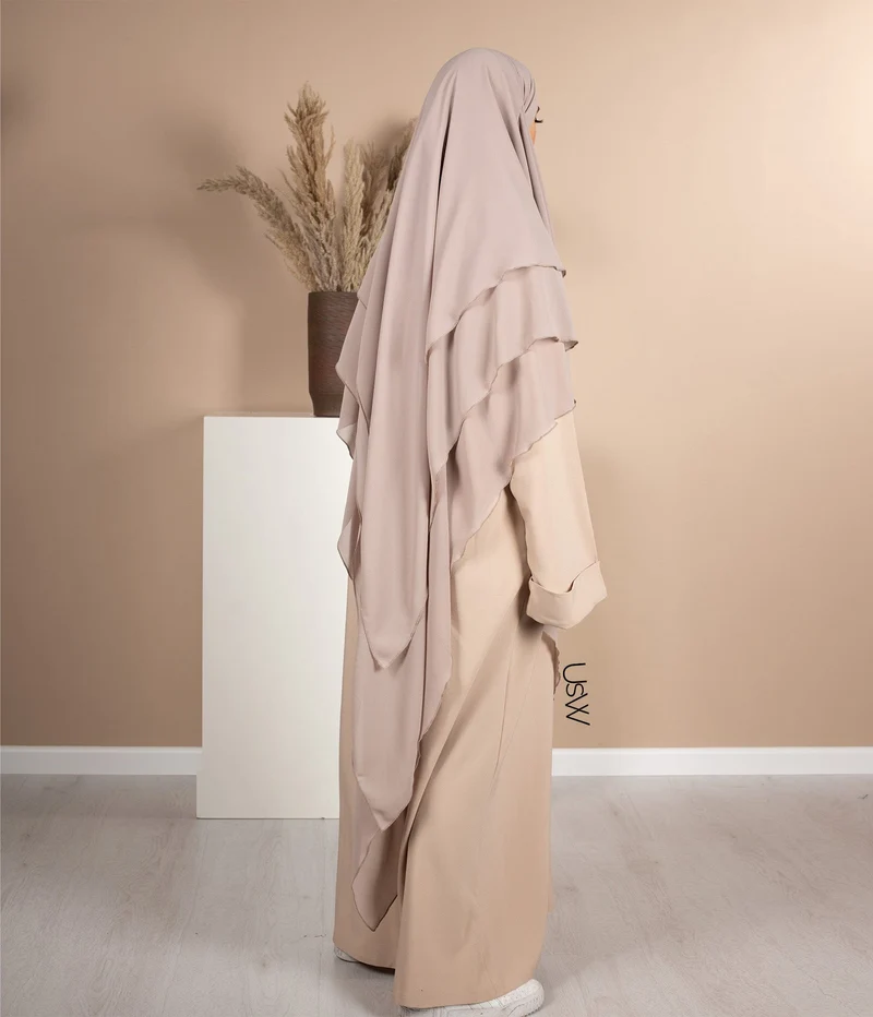 Triple Diamond Khimar Chiffon - Nerz
