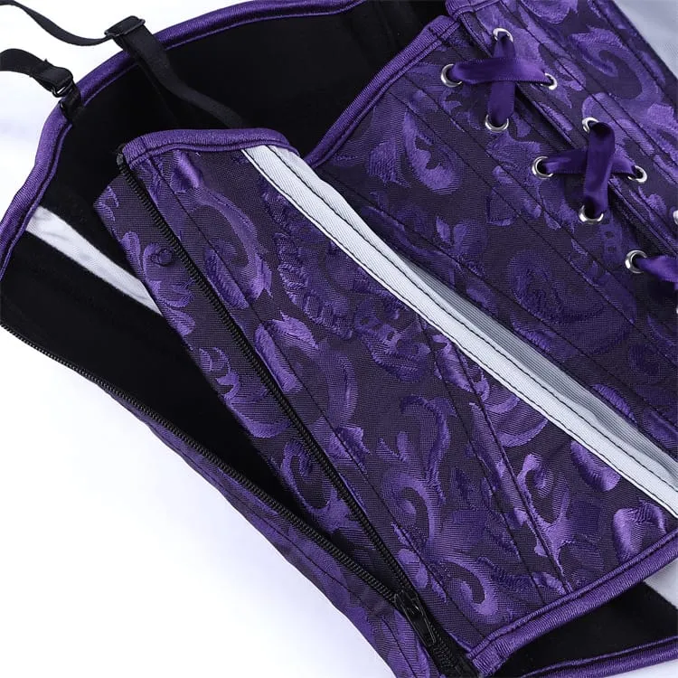 Gothic-Korsett für Damen mit floralem, zweifarbigem Muster und Überbrustumfang