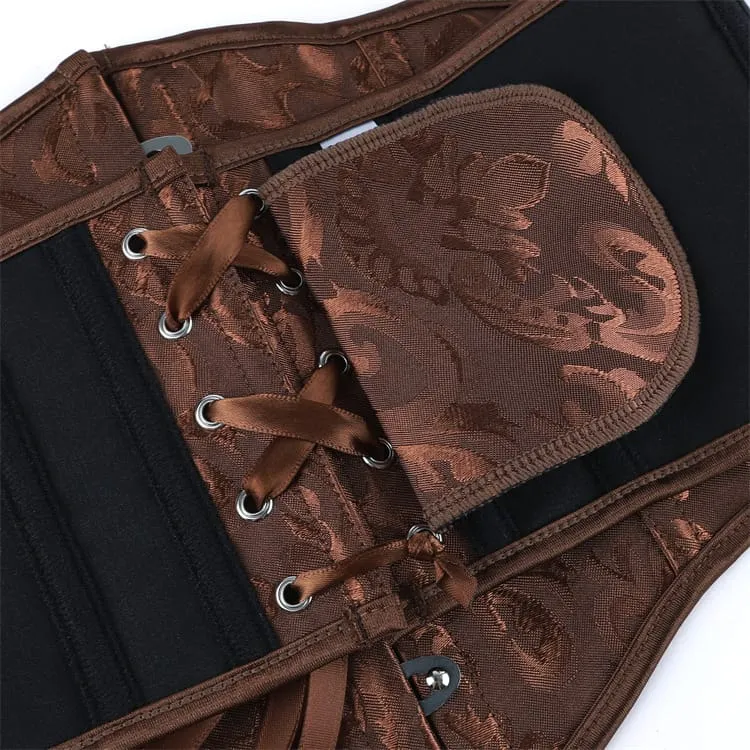 Gothic-Jacquard-Schnürkorsett für Damen unter der Brust
