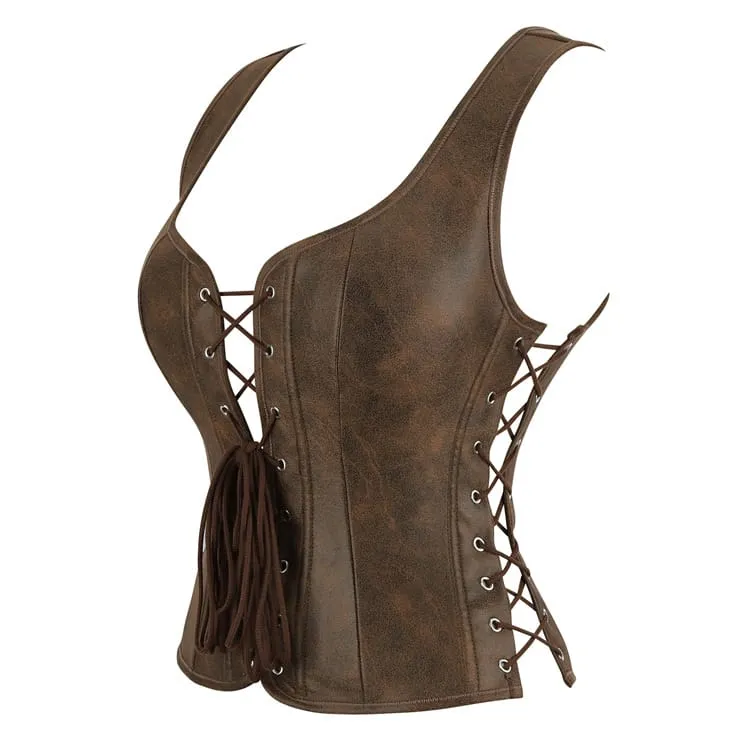 Gothic-Retro-Schnürkorsett für Damen mit Überbrustumfang
