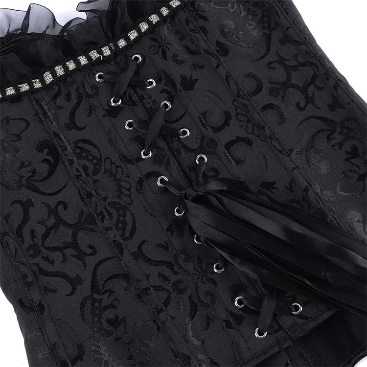 Gothic-Jacquard-Schnürkorsett für Damen mit Choker