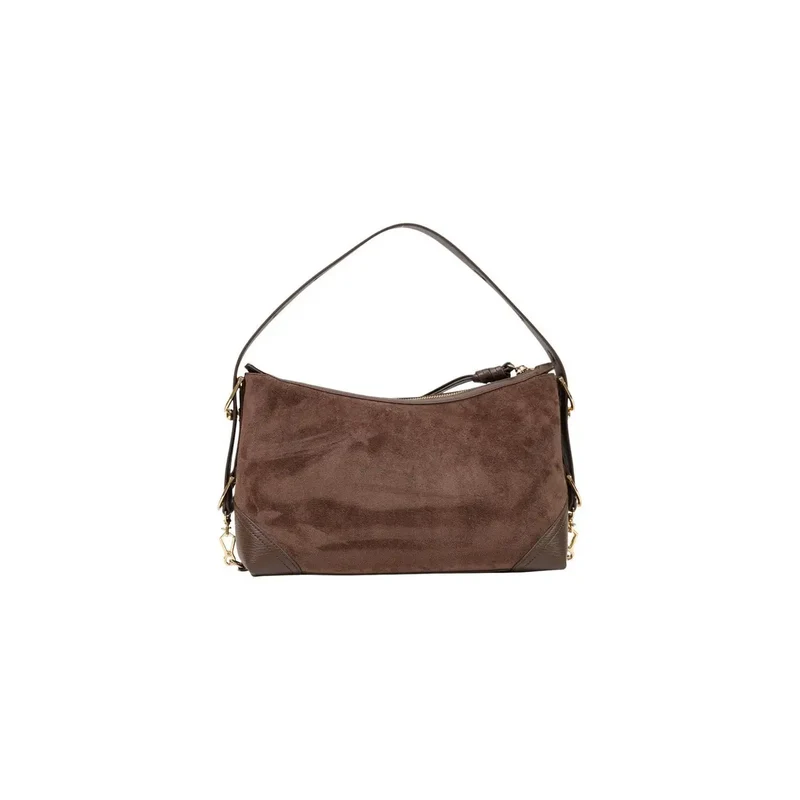 Love Moschino Damenhandtasche aus braunem Wildleder, 18 cm