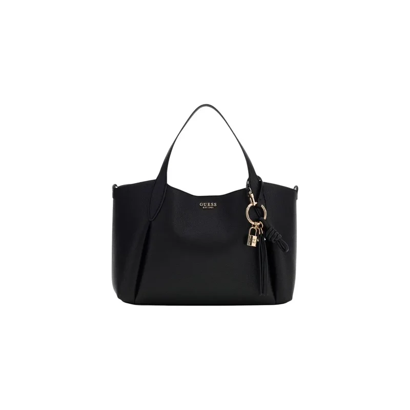 Guess Schwarze Damen-Tragetasche aus Kunstleder, 35 x 25 x 12 cm
