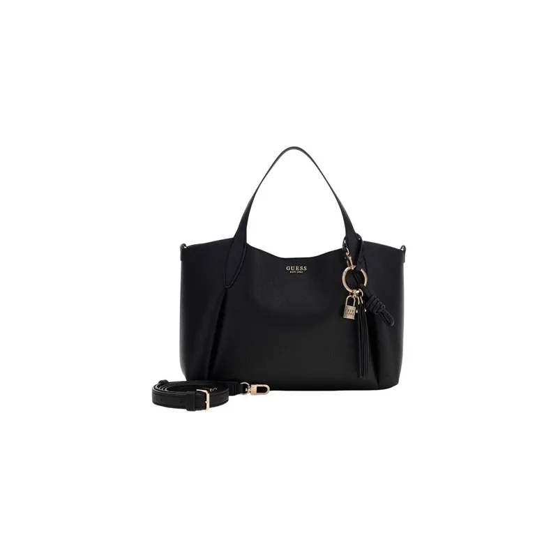 Guess Schwarze Damen-Tragetasche aus Kunstleder, 35 x 25 x 12 cm