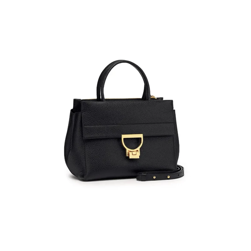 Coccinelle Schwarze Damen-Ledertasche Arlettis 24 cm