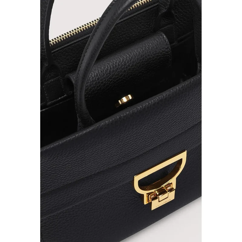 Coccinelle Schwarze Damen-Ledertasche Arlettis 24 cm