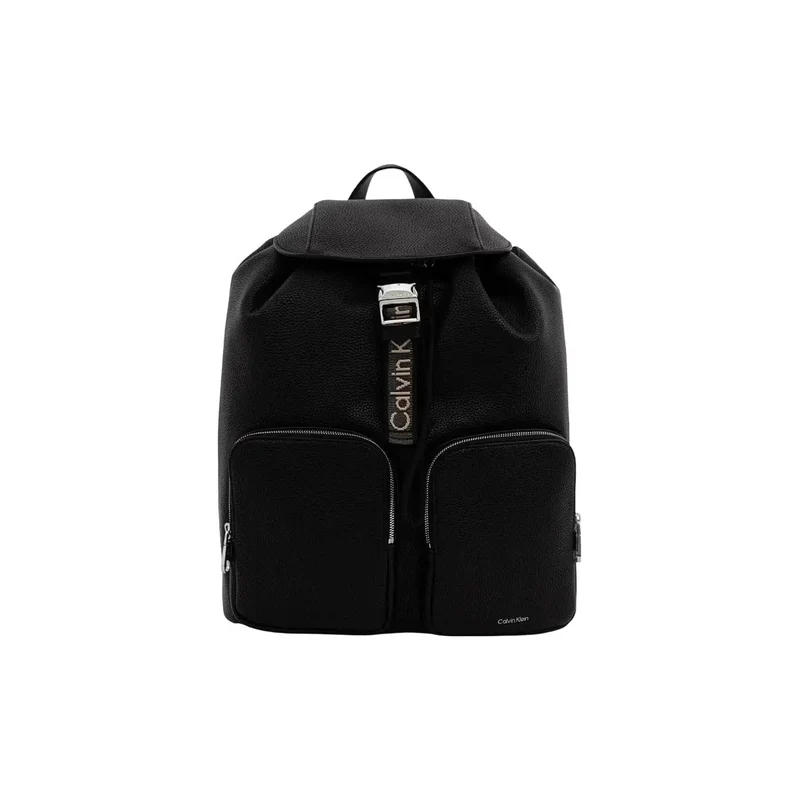 Calvin Klein Schwarzer Damen-Rucksack aus Polyurethan, 28 cm