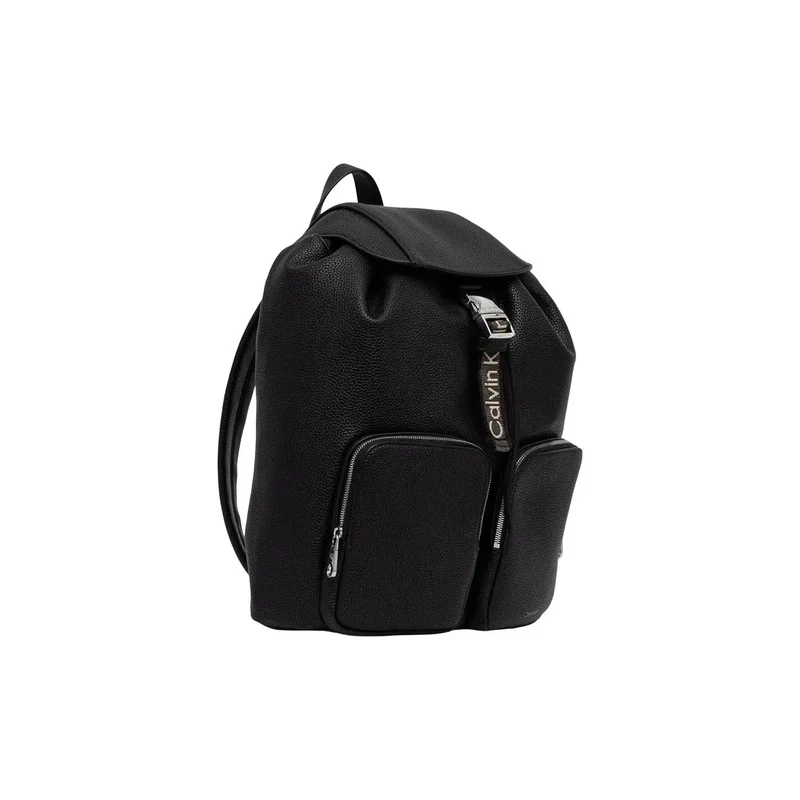 Calvin Klein Schwarzer Damen-Rucksack aus Polyurethan, 28 cm