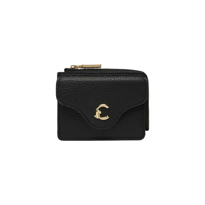 Coccinelle Schwarze Damen-Ledertasche mit Reißverschlusstaschen, B 10 x H 8,5
