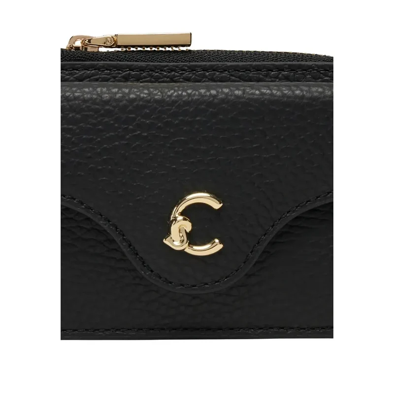 Coccinelle Schwarze Damen-Ledertasche mit Reißverschlusstaschen, B 10 x H 8,5
