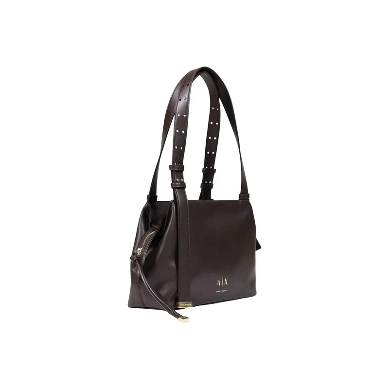 Armani Exchange Damen-Tasche aus braunem Polyester, 31 x 25 x 10 cm