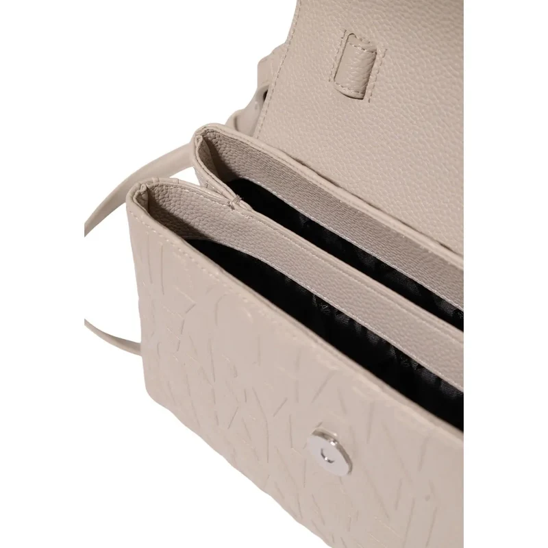 Armani Exchange Damen-Schultertasche, beige, Polyester, 30 cm