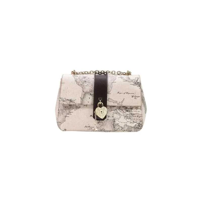 Alviero Martini Damenhandtasche, graues Leder, 27 cm