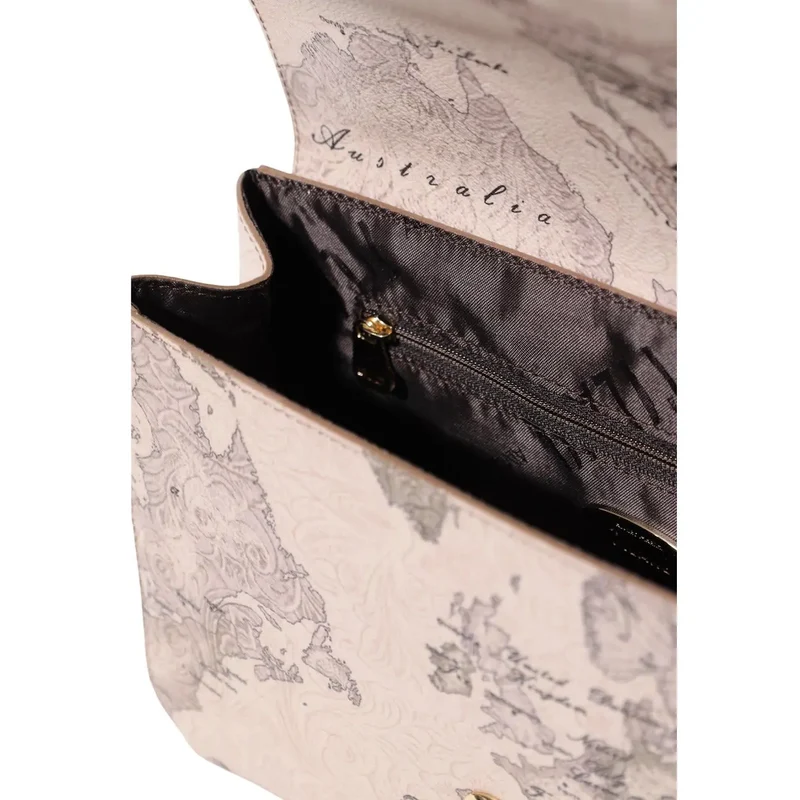 Alviero Martini Damenhandtasche, graues Leder, 27 cm