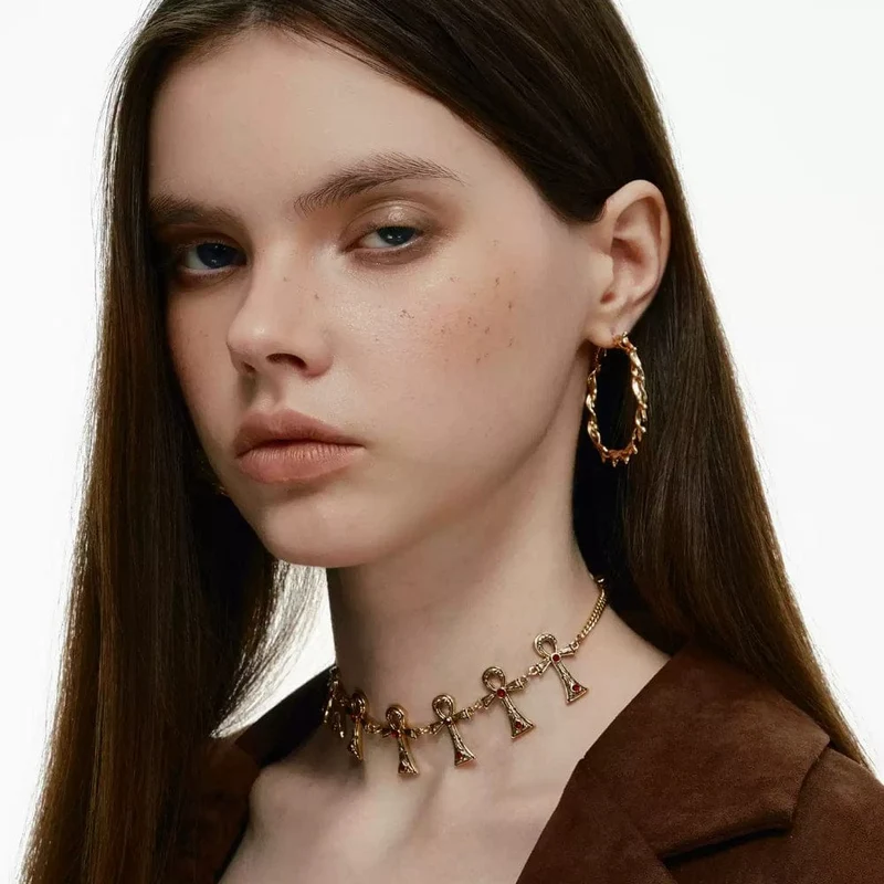 Grunge-Diamant-Kreuz-Halskette für Damen