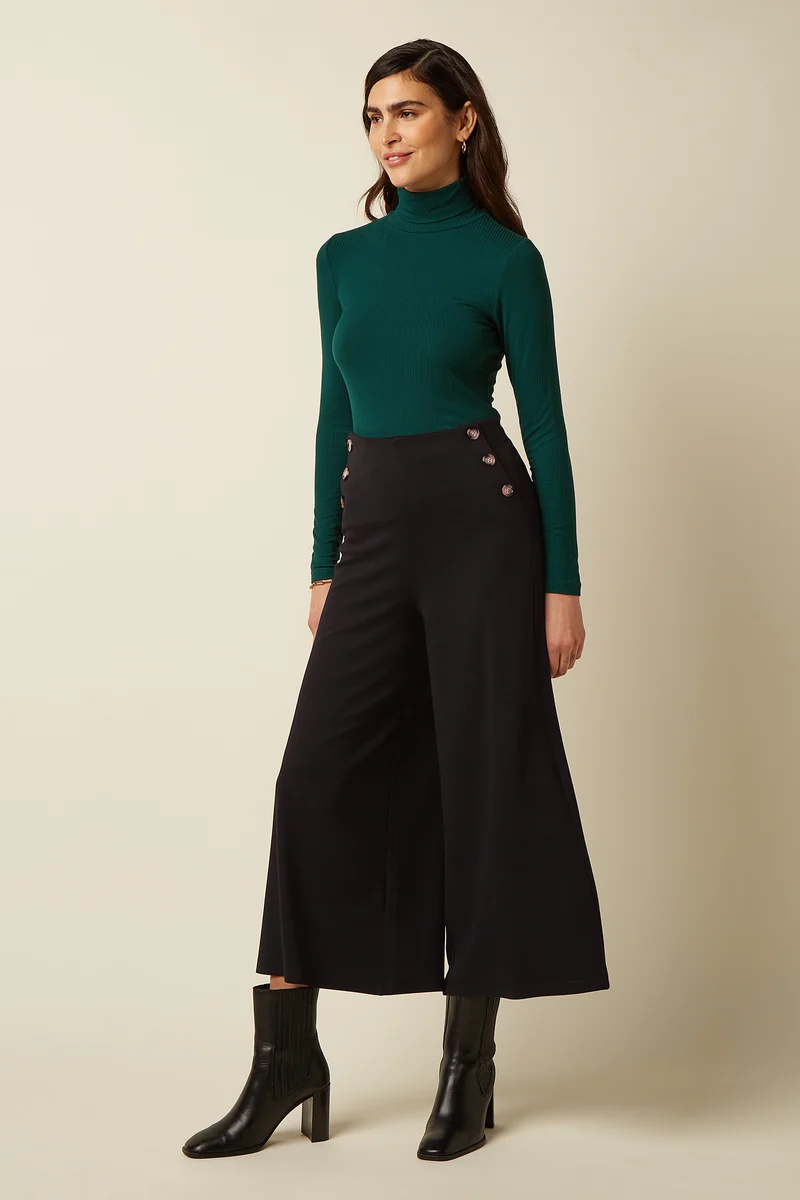Rollneck Top Uni Rib