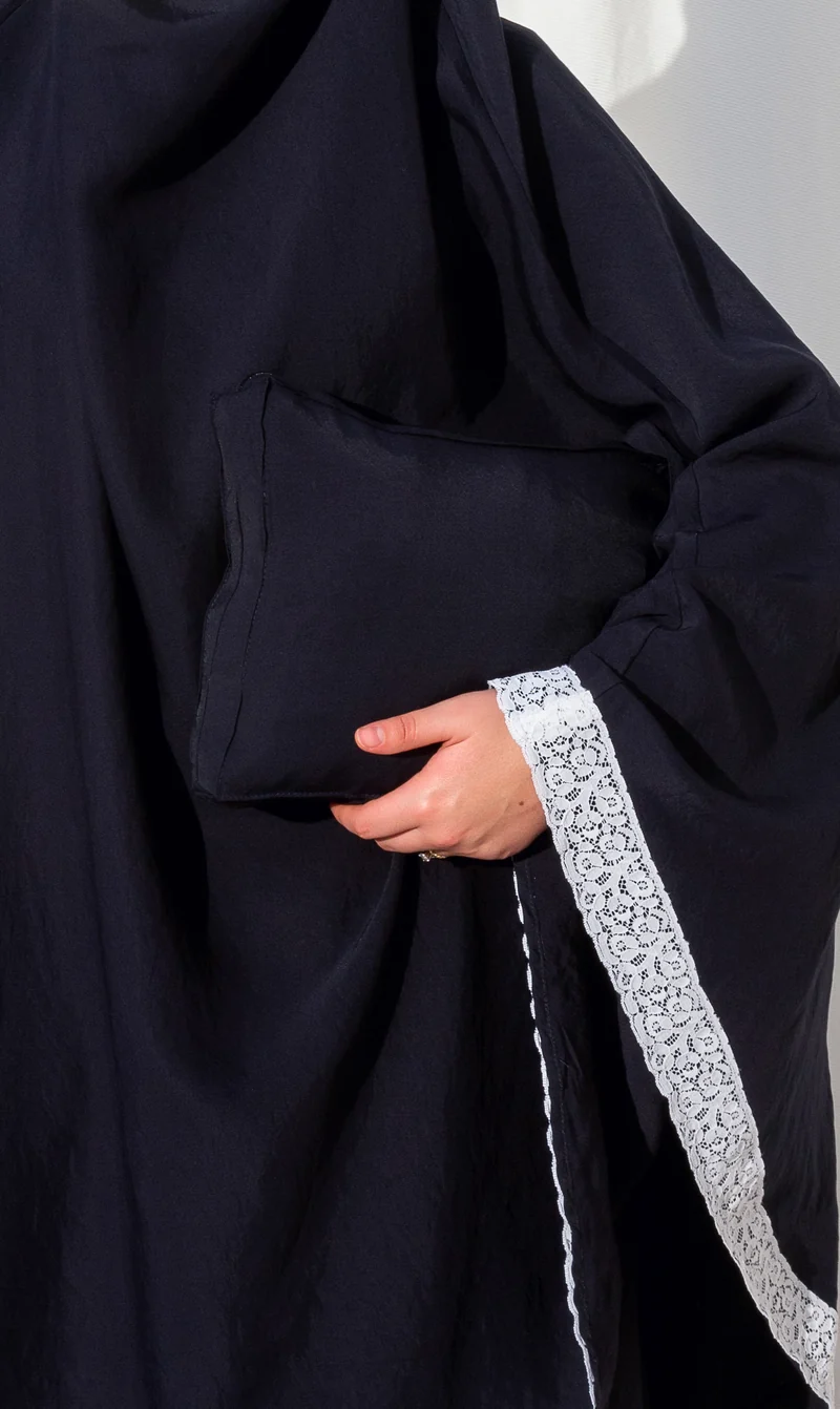 Gebetsset Lombok Lace - Navy I Weiße runde Spitze