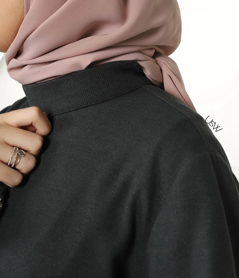 Elegante Naadya Abaya - Wacholdergrün