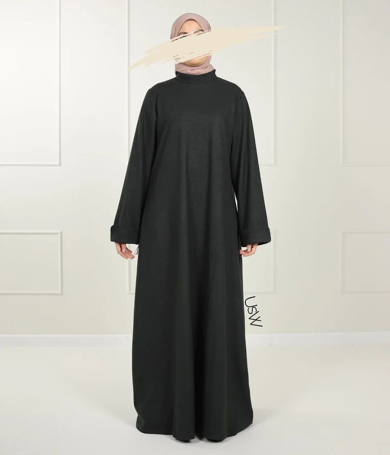 Elegante Naadya Abaya - Wacholdergrün