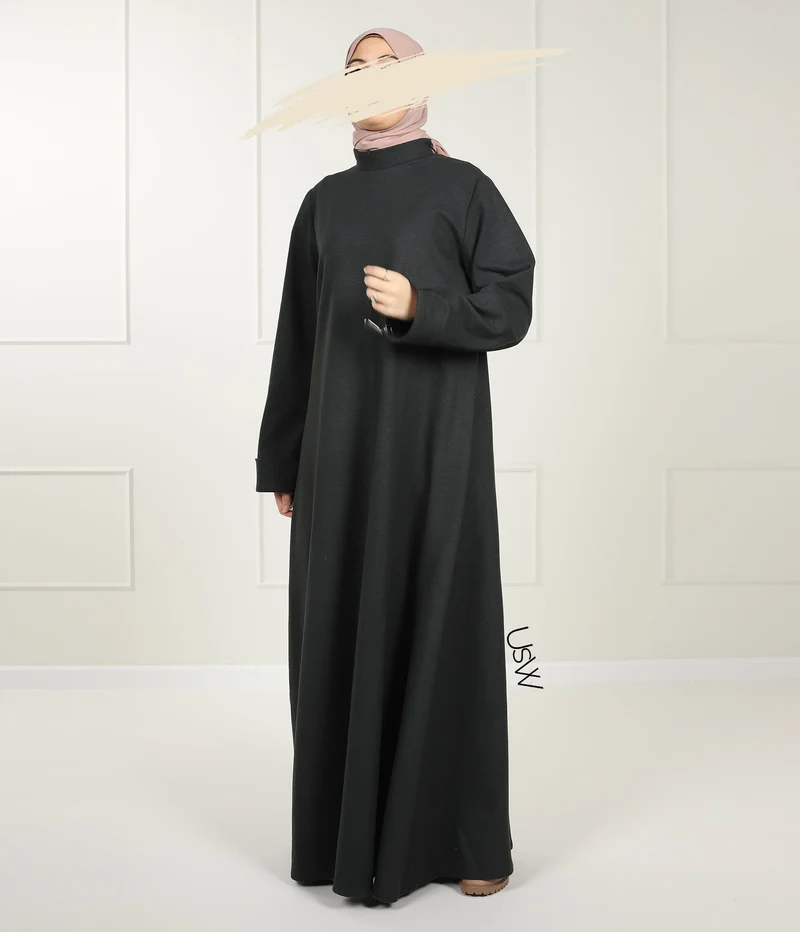 Elegante Naadya Abaya - Wacholdergrün