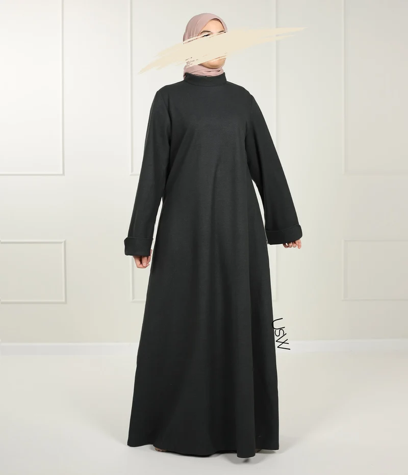 Elegante Naadya Abaya - Wacholdergrün