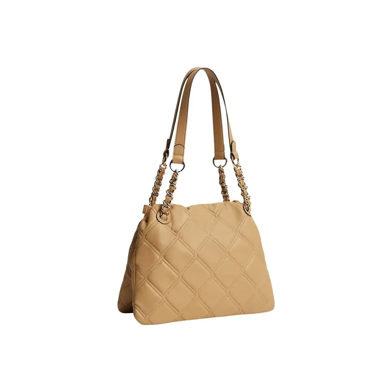 Tommy Hilfiger Braune Mini-Tragetasche für Damen, Polyurethan, 28 cm