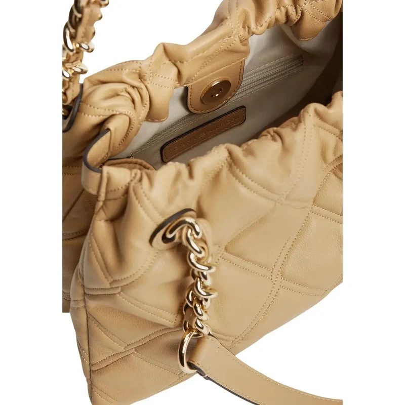 Tommy Hilfiger Braune Mini-Tragetasche für Damen, Polyurethan, 28 cm