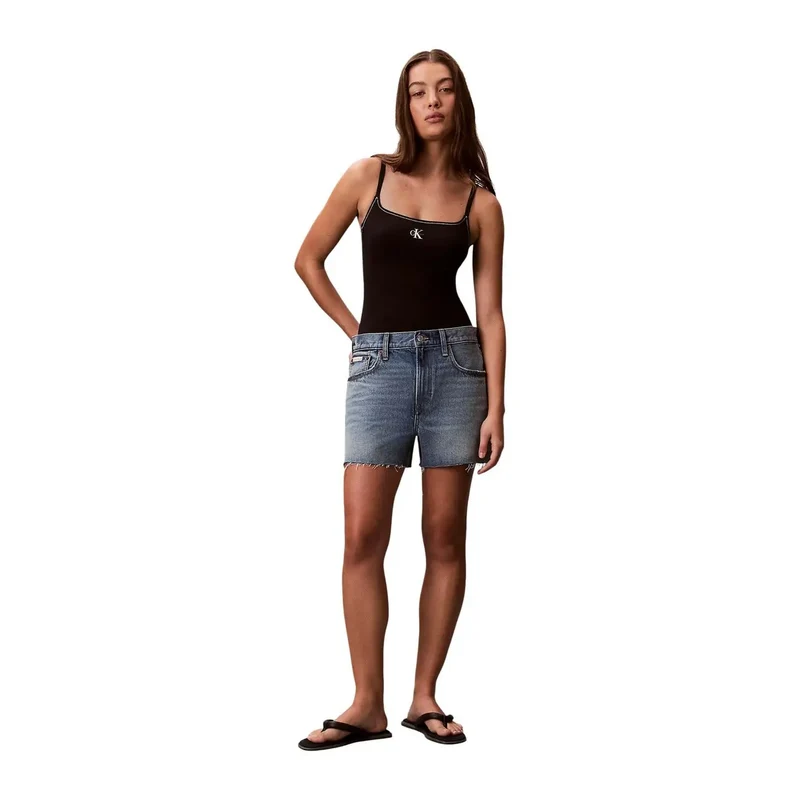 Calvin Klein Jeans Schwarzer Damen-Badeanzug aus Nylon und Elastan