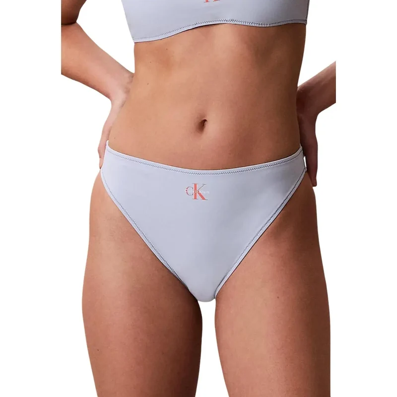 Calvin Klein Damen-Bikini, orange gestreift, Nylon/Elastan