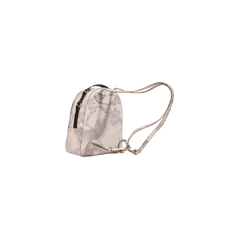 Alviero Martini Damenrucksack aus grauem Leder, 24 x 29 cm