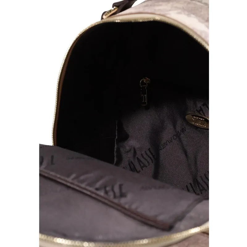 Alviero Martini Damenrucksack aus grauem Leder, 24 x 29 cm
