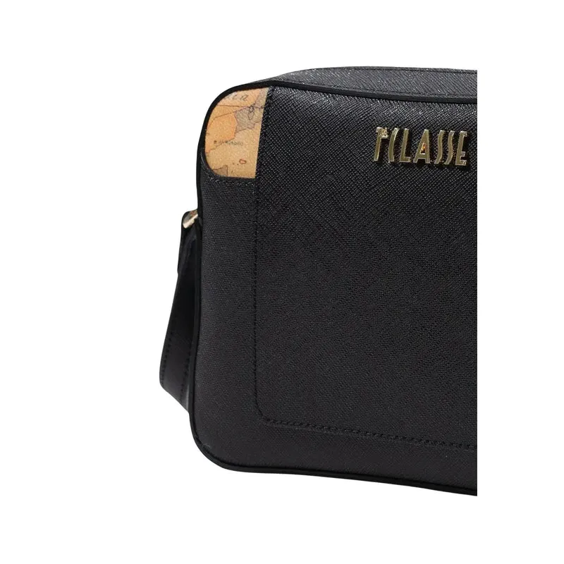 Alviero Martini Damen-Schultertasche aus PVC, Schwarz, B 21 cm