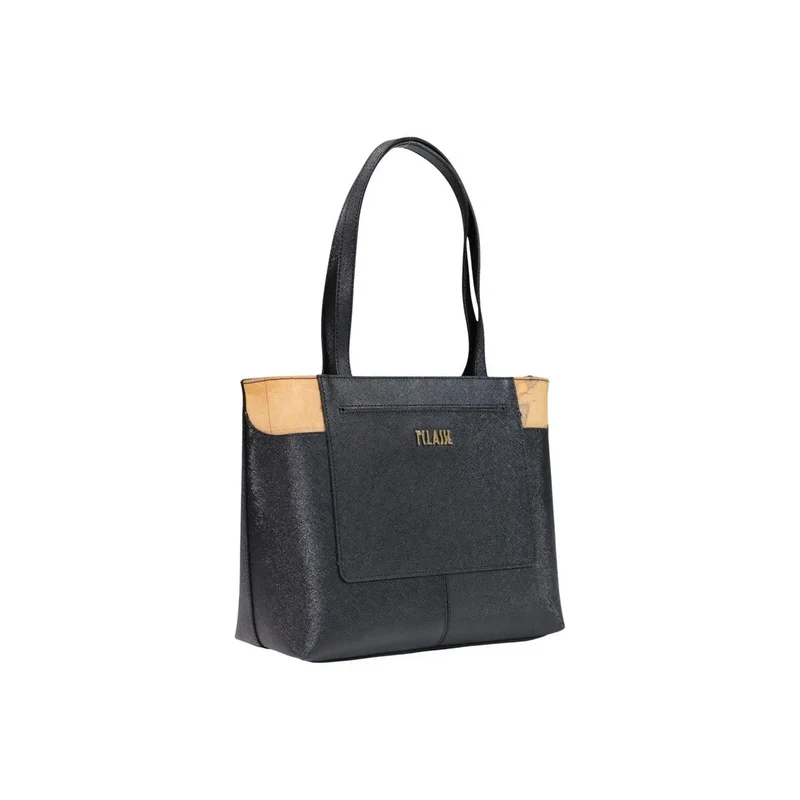 Alviero Martini Prima Classe Damen Handtasche Schwarz PVC 29cm