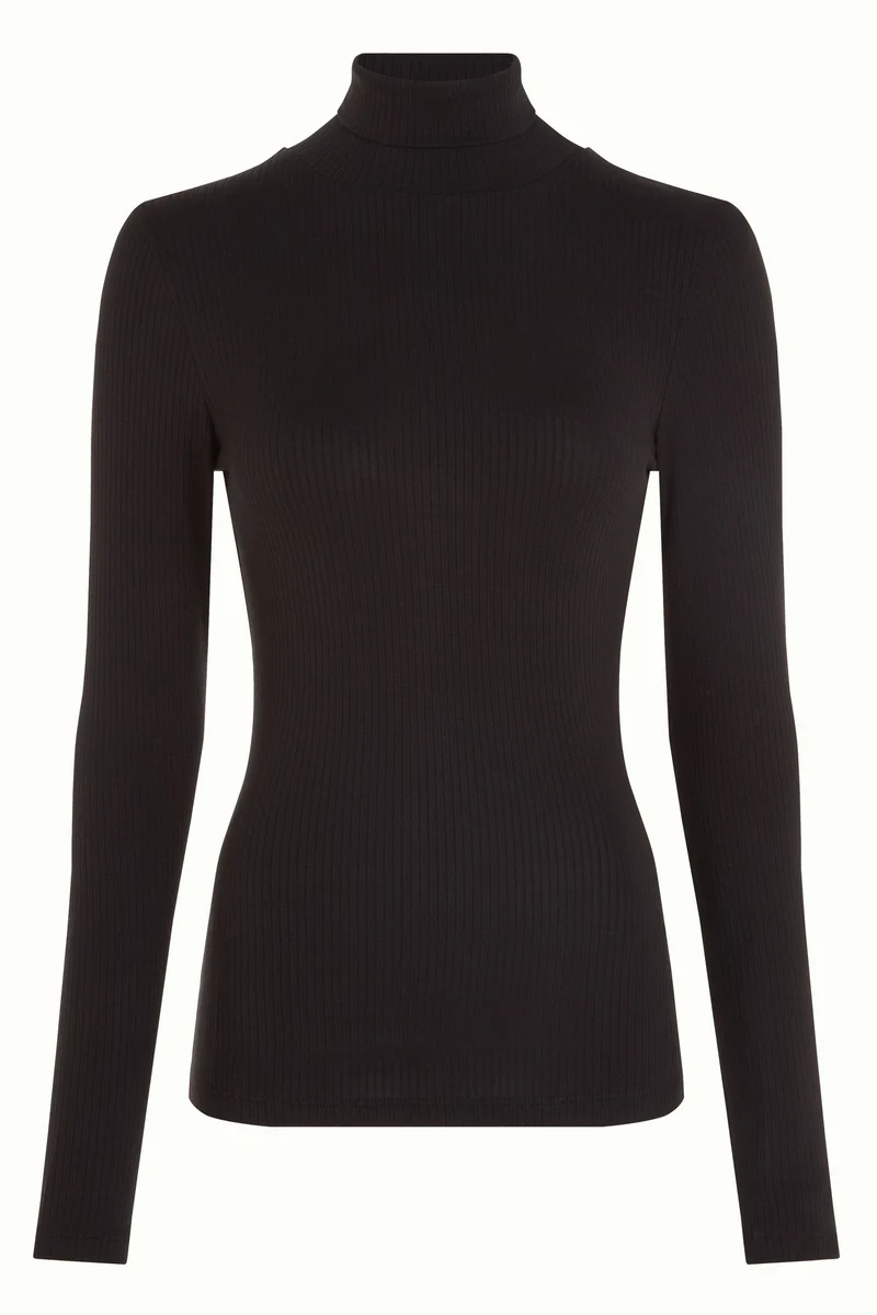Rollneck Top Uni Rib