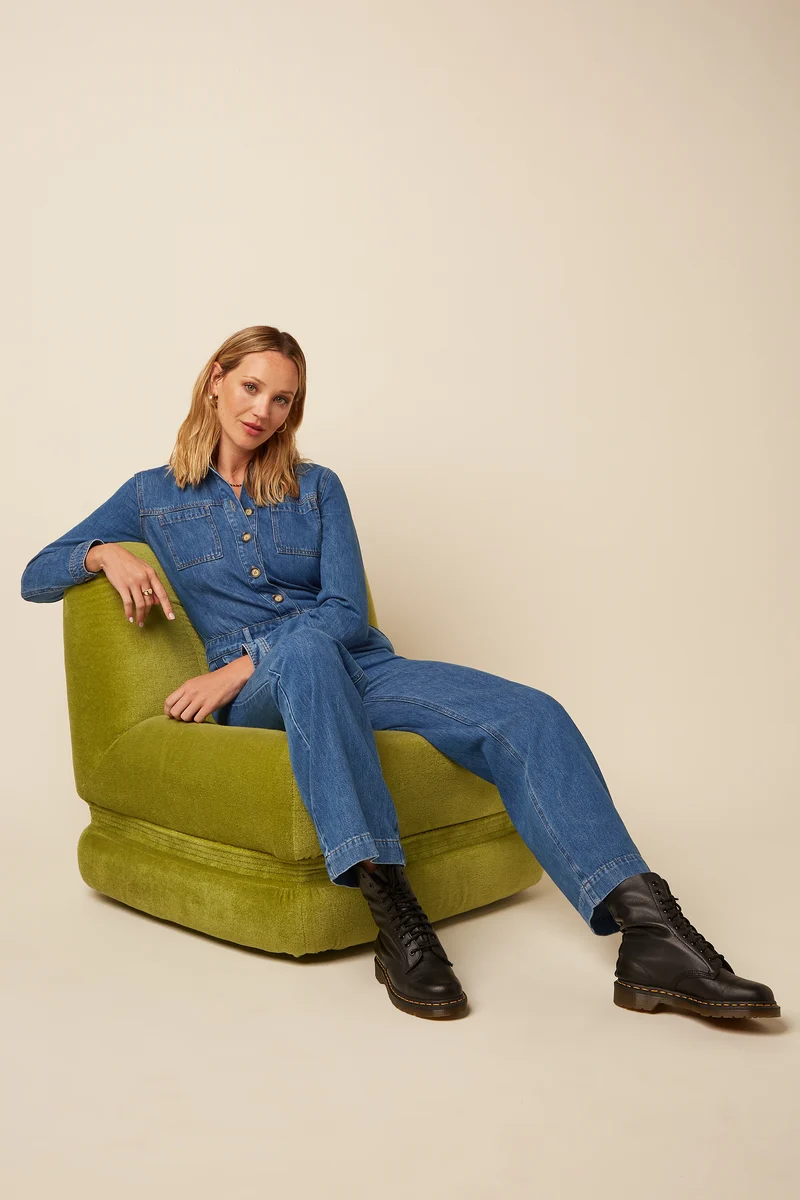 Tania Jumpsuit Stone Denim