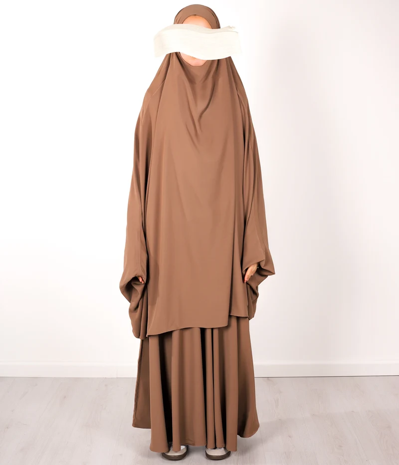 Anisah 2-teiliges Farasha-Set – Taupe