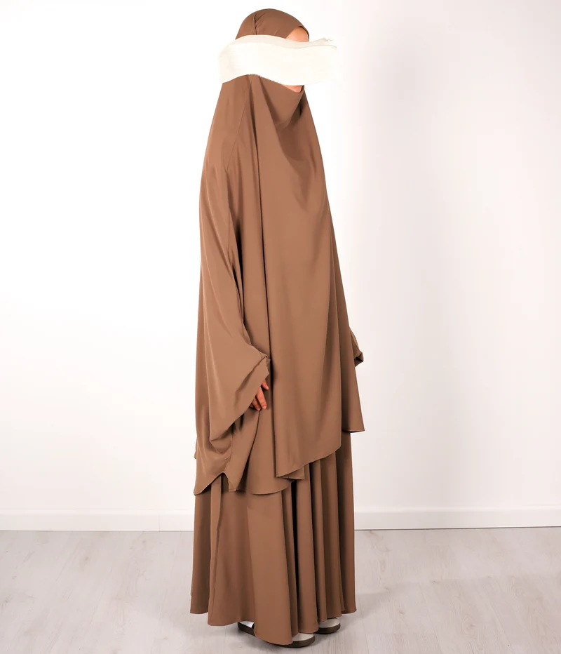 Anisah 2-teiliges Farasha-Set – Taupe