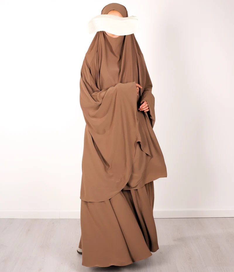 Anisah 2-teiliges Farasha-Set – Taupe