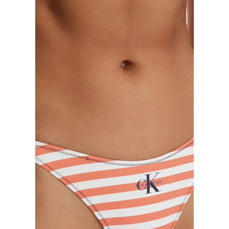 Calvin Klein Jeans Damen-Bikinihose mit orangefarbenen Streifen