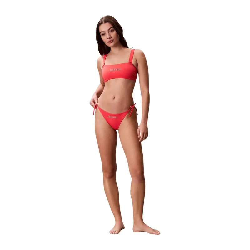 Calvin Klein Jeans Damen-Bikinihose mit orangefarbenen Streifen