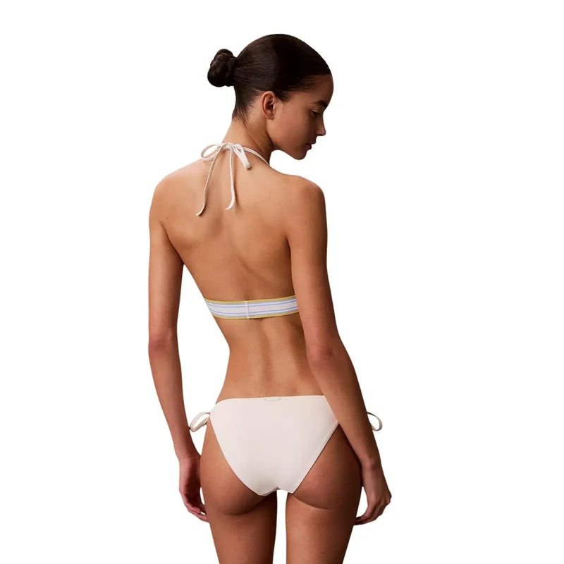 Calvin Klein Damen-Triangel-Bikini Top Weißes Nylon
