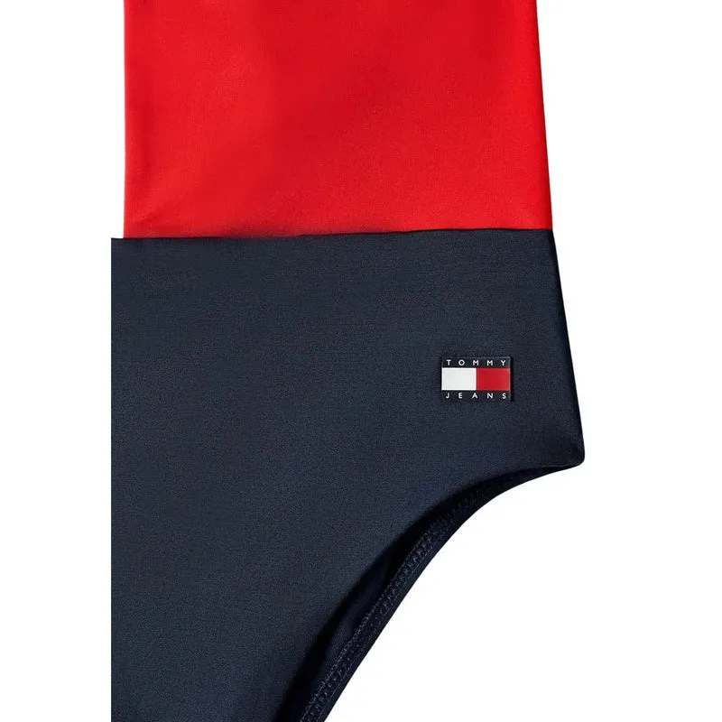 Tommy Hilfiger Damen Strandbekleidung aus blauem Nylon mit Rundhalsausschnitt