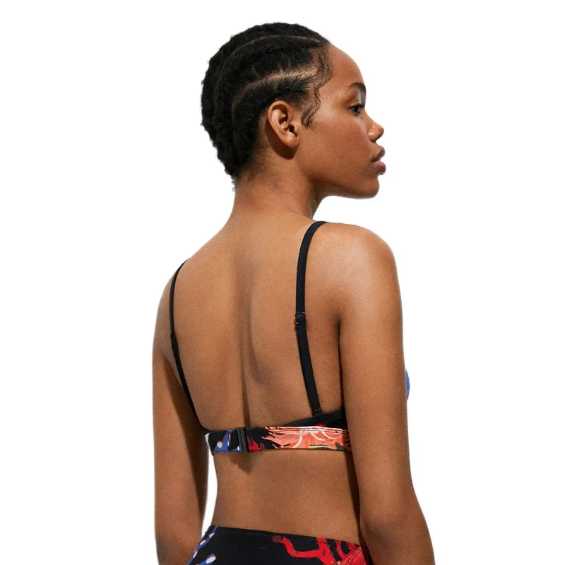 Desigual Damen Bikini Schwarz Polyamid Elastan