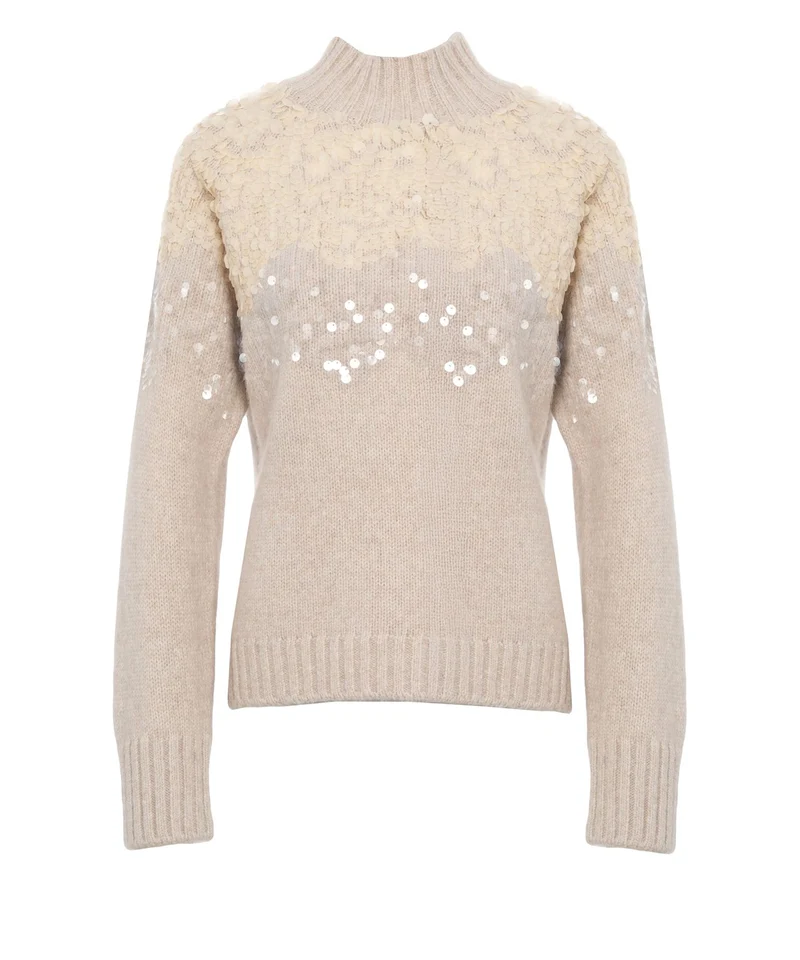 Maglia con applicazione di paillettes