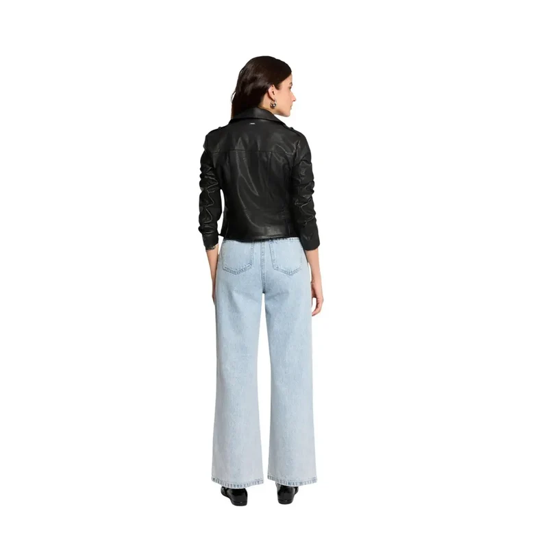 Morgan De Toi Damen-Blazer aus Kunstleder, schwarz, Polyurethan