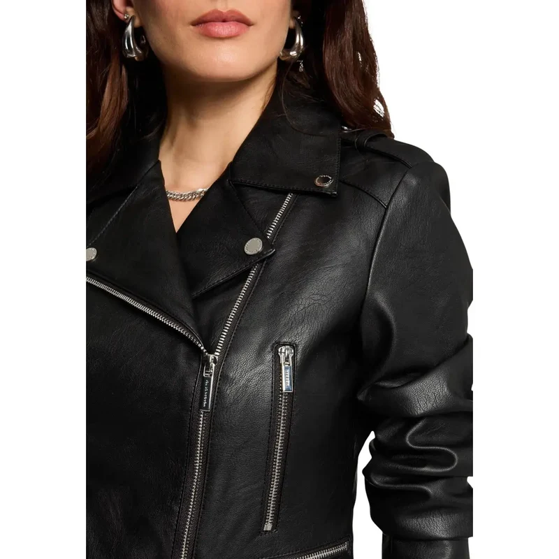 Morgan De Toi Damen-Blazer aus Kunstleder, schwarz, Polyurethan