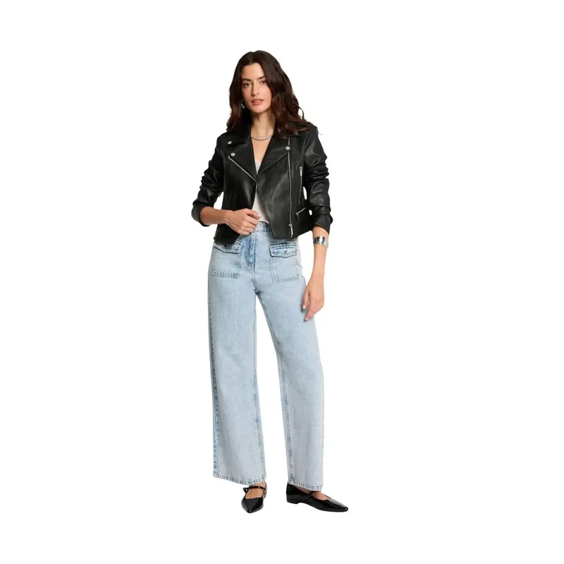 Morgan De Toi Damen-Blazer aus Kunstleder, schwarz, Polyurethan