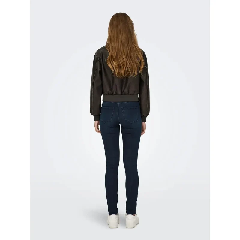 Only Damenblazer aus braunem Polyester mit langen Reißverschlusstaschen