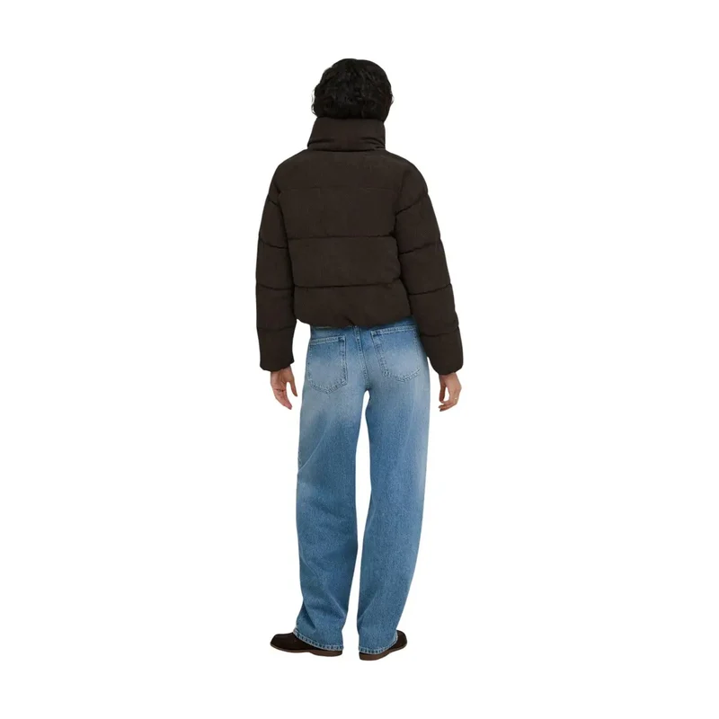 Only Damen-Blazer aus braunem Cord, Steppjacke aus Polyester